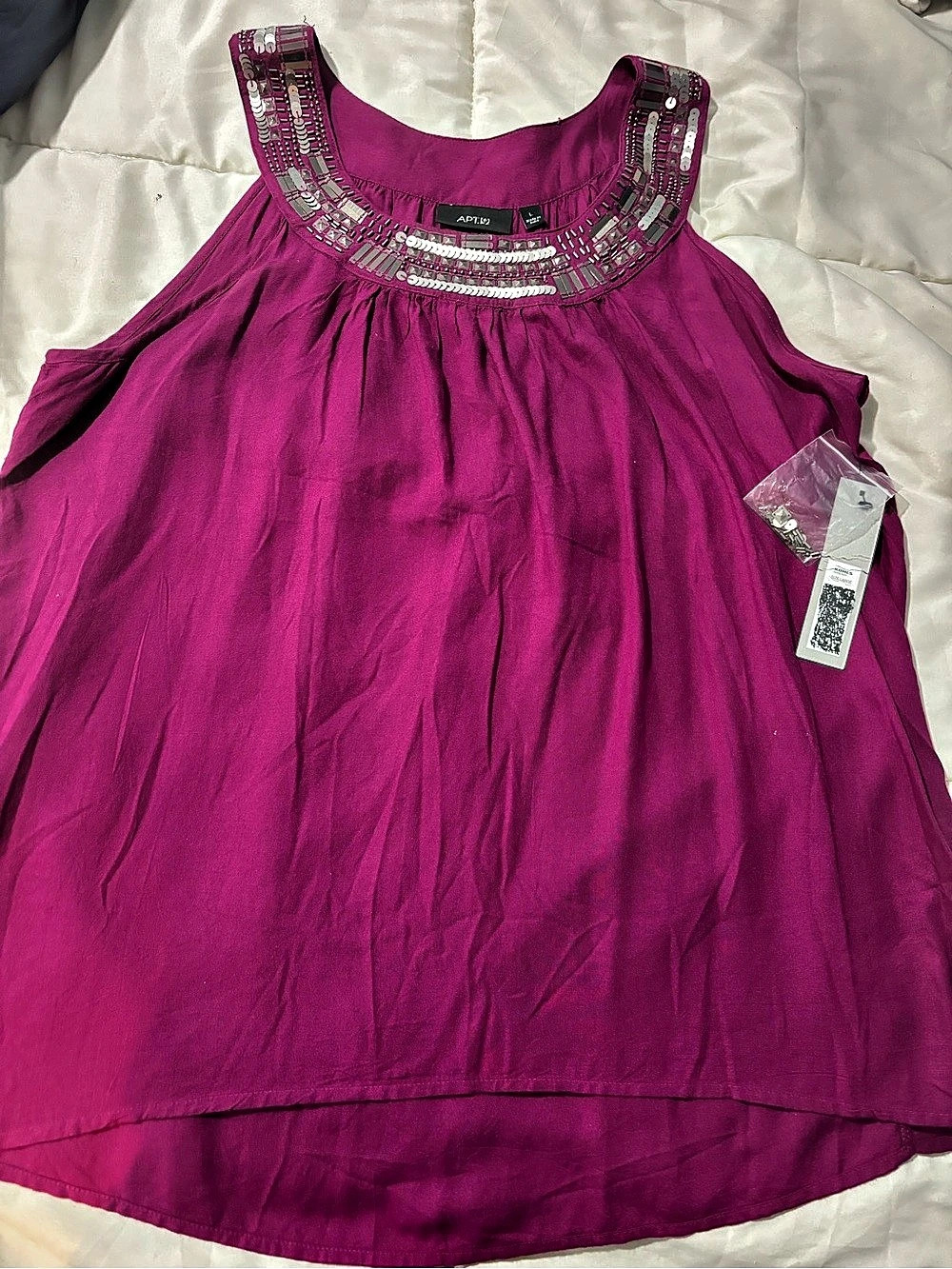 APT. 9 Embellished Sleeveless Top in Pink Size Large NWT